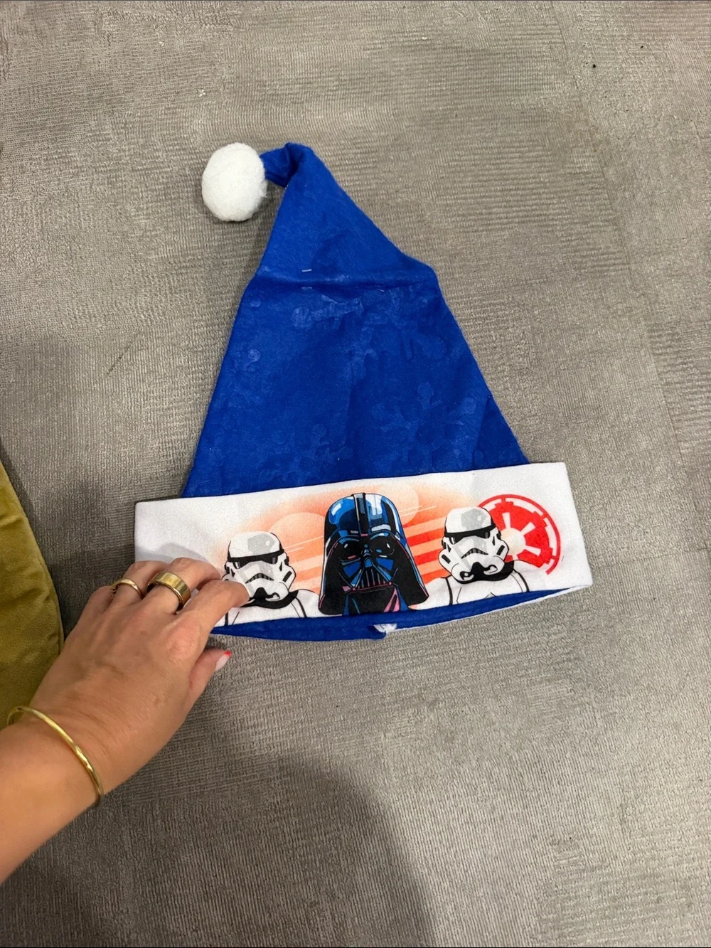 Star Wars Yoda and Darth Vader Christmas Stockings and Santa Hat - Green & Blue